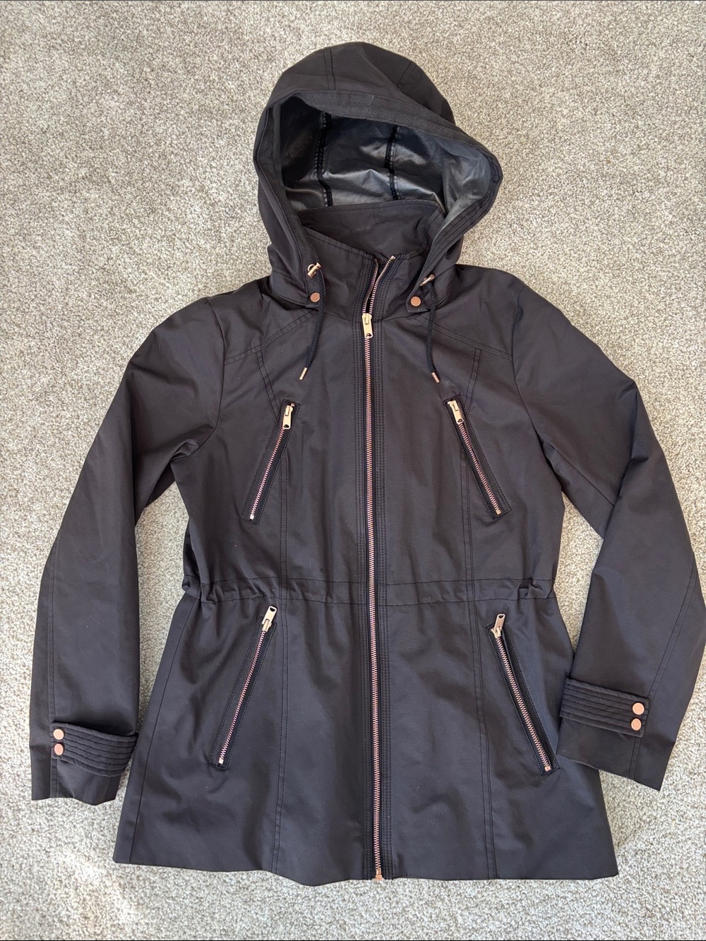 Women’s Black Hooded Marc New York Jacket - Lightweight Utility Coat